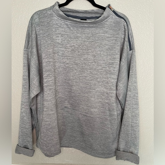 Champion Striped Crewneck Turtleneck Sweater with Zipper - Picture 1 of 5